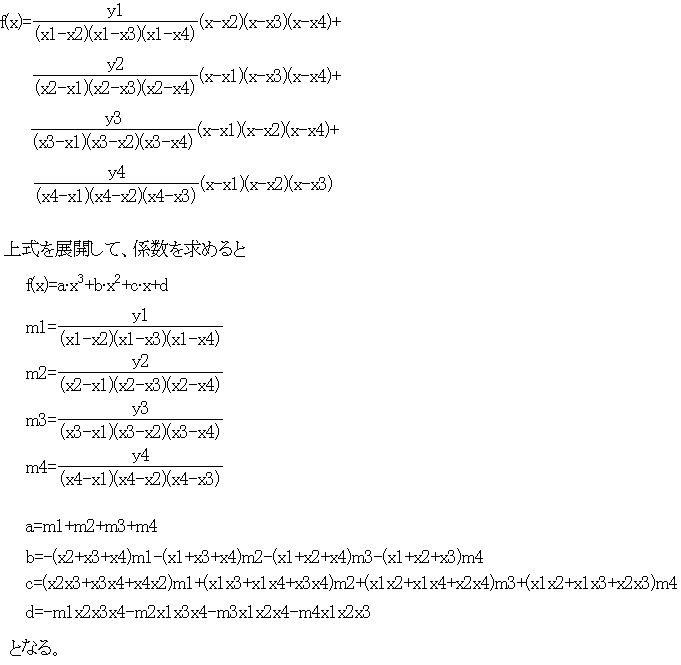 「整数点を４つ通る３次関数式について」用